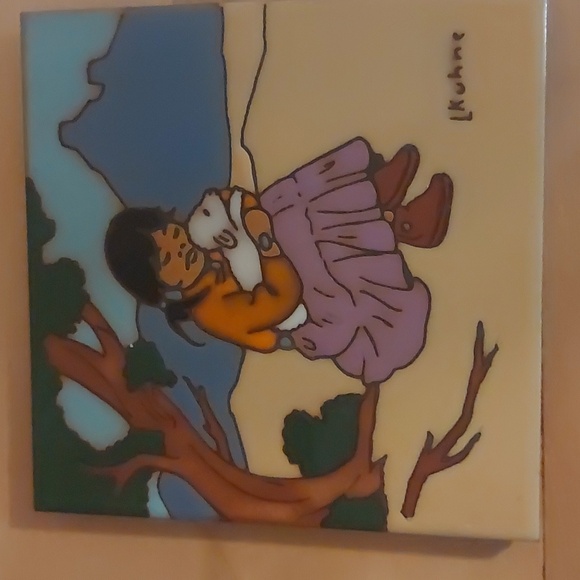 A pair of Native American decorative tiles - Picture 3 of 6